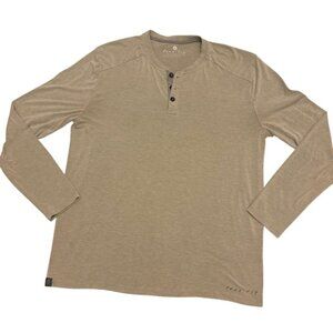 Free Fly Apparel Long Sleeve Henley – Light Gray – Size Large